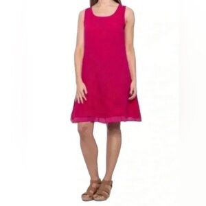 NWT Allegra Masetti Pure Linen Pink Sleeveless Dress Size M